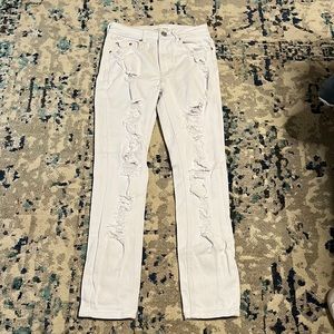 Almost Famous White Ripped Jeggings